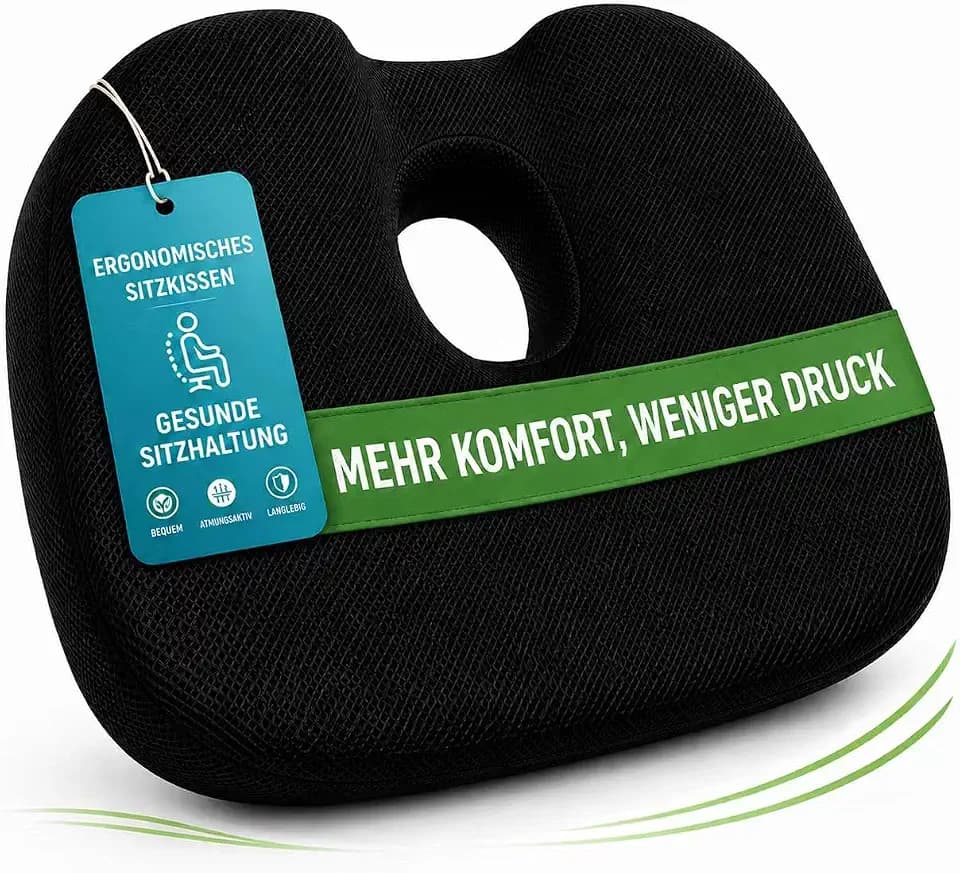 Sitzkissen ergonomisch orthopädisch Memory Foam für Büro und Auto