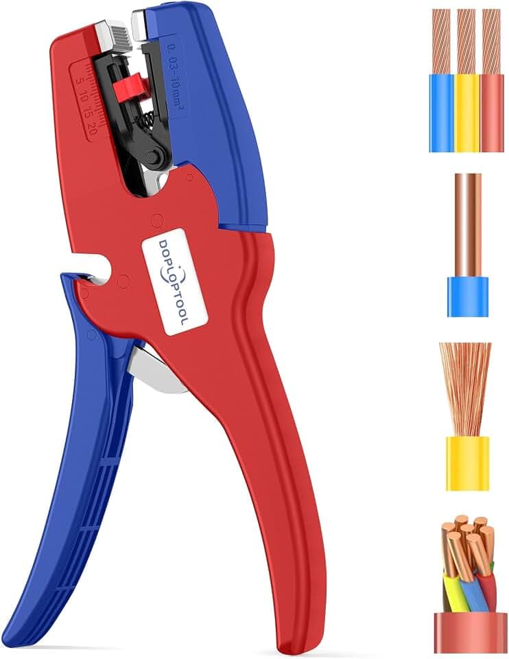 Doplop Abisolierzange Automatisch Kabelabisolierer Kabelabisolierer für Elektroinstallation, Elektronik [AWG 32-7/0.03-16mm²]