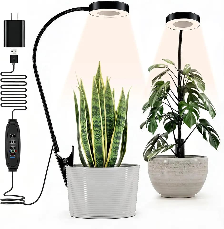 Grow Lights for Indoor Plants, Clip-On Plant Light, Black, 2 Pack