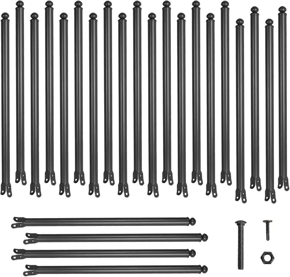 24 Pack 1-3/8" Chain Link Fence Extension 30" for Dogs (Black)