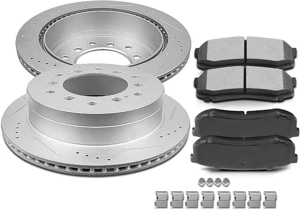 SCITOO Rear Brake Kits Drill & Slotted Brakes Rotor Brakes Pads:31294;D606