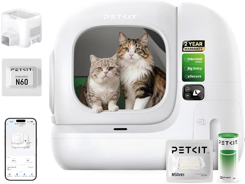 PETKIT Purobot Max 3 Selbstreinigende Katzentoilette,76L Katzenklo Selbstreinigend,Doppelte Geruchsbeseitigung,Um 43% vergrößrter Eingang,Verbesserte auslaufsichere Innenhülle für Mehrere Katzen