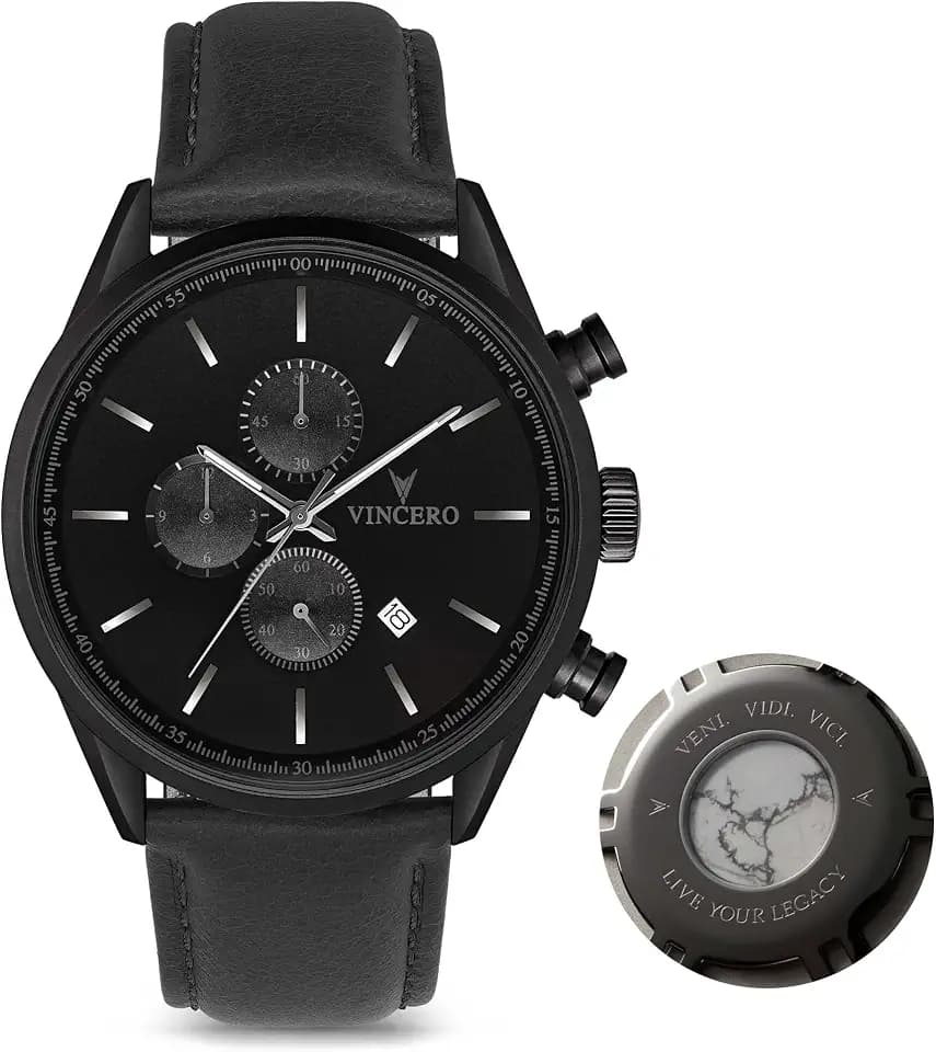 Vincero Luxus Chrono S Herren Armbanduhr - 43mm Chronograph Uhr - Japanisches Quarz Uhrwerk