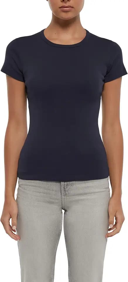 Three Dots Women's Crew Neck Short Sleeve Tee