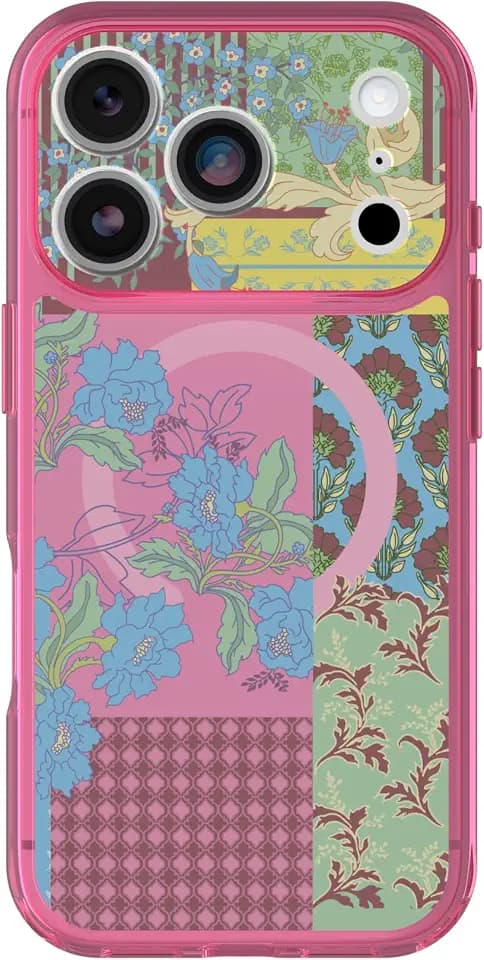 OtterBox iPhone 18/17 Pro Lumen Series Case - Pink Floral Patchwork Design