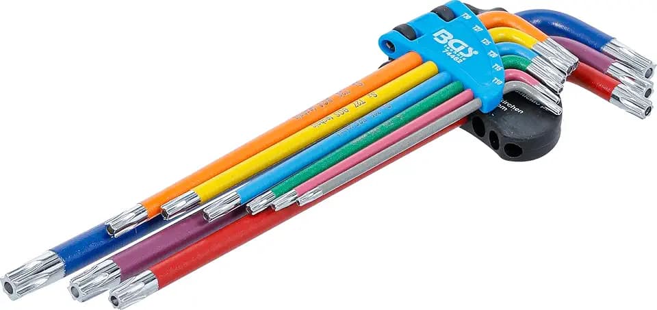 BGS 74462 | Winkelschlüssel-Satz | T-Profil (für Torx) mit Bohrung | 9-tlg.