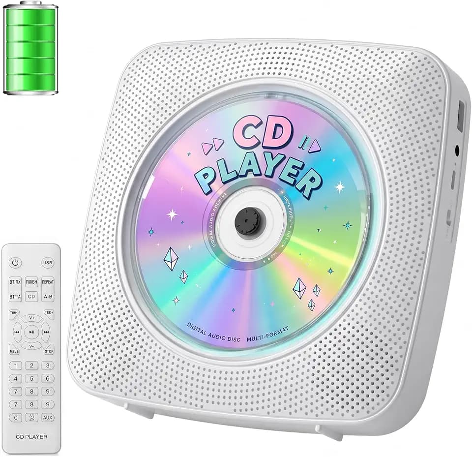 Gueray CD Player Portable Bluetooth CD Players for Home Rechargeable