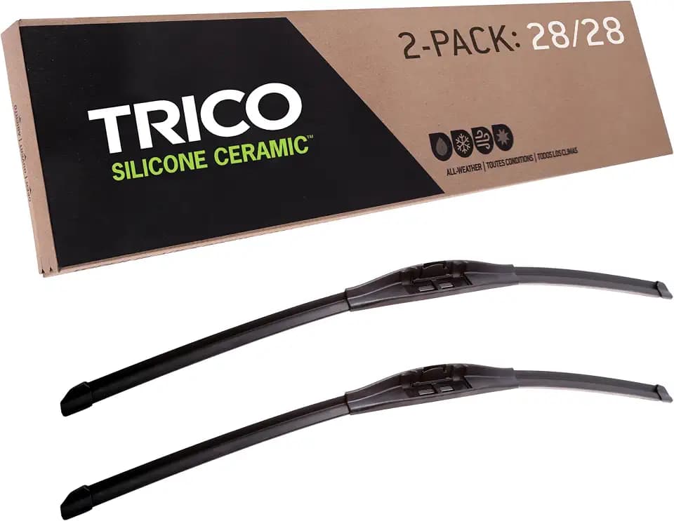 TRICO Silicone Ceramic Automotive Replacement Windshield Wiper Blade, Ceramic Coated Silicone Super Premium All Weather includes 28 inch & 28 inch Beam blades for Select Ford Models (90-28281)