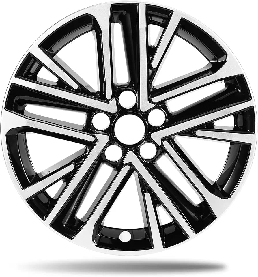 18 Inch ABS Wheel Skins for 2025-Up Toyota Camry Hybrid SE/XLE, Fits OEM Alloy Wheels 42611-AQ020 & #42611-AQ030, Dual-Tone Black & Silver Snap-On Wheel Covers 4-Pack