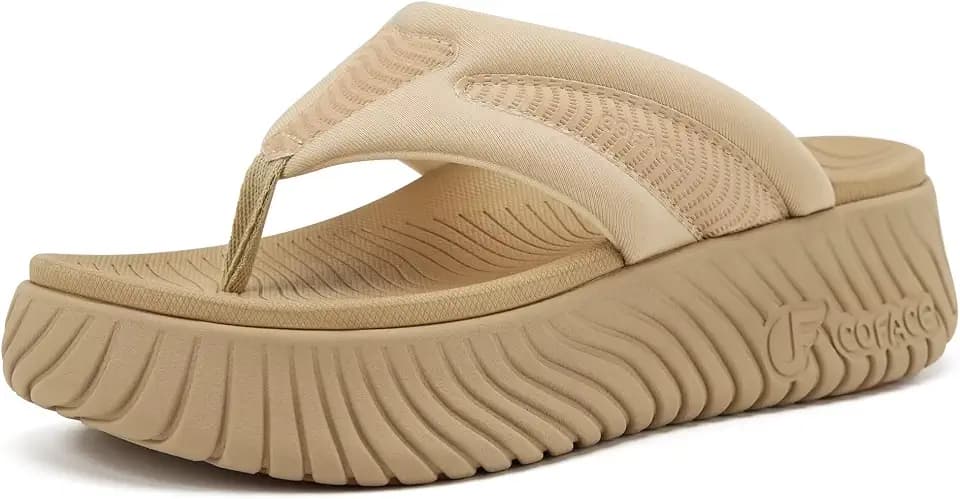 COFACE Women Orthotic Walking Flip Flop Arch Support Casual Cushion Sandals