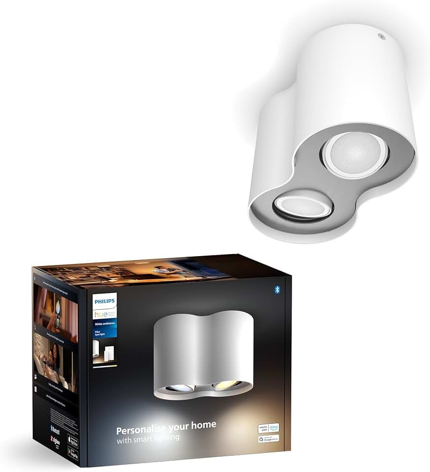 Pillar Hue plate/spiral white 2x5W 230V