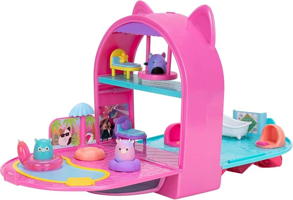 Squish-a-longs SQAL0037 - Party Pack On-the-Go Playset - Serie 1 - (3) 2,5 cm Mini-Squish mit (9) Einrichtungsgegenständen - Sammeln, Tauschen & Spielen, von Original Squishmallows