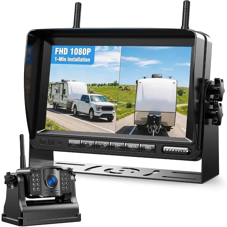7 Zoll Magnetische Rückfahrkamera Kabellos 1080P Monitor, 1-Min Einrichtung