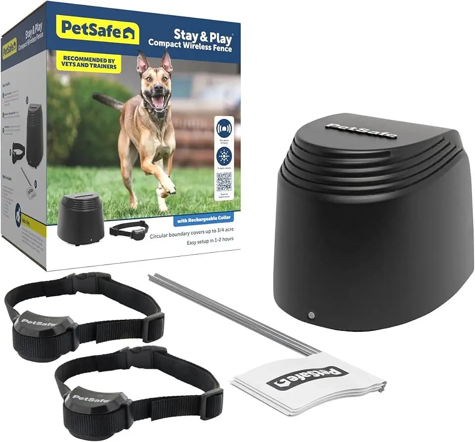 PetSafe Stay & Play Compact Wireless Fence, 2-Dog, Up to 3/4 Acre