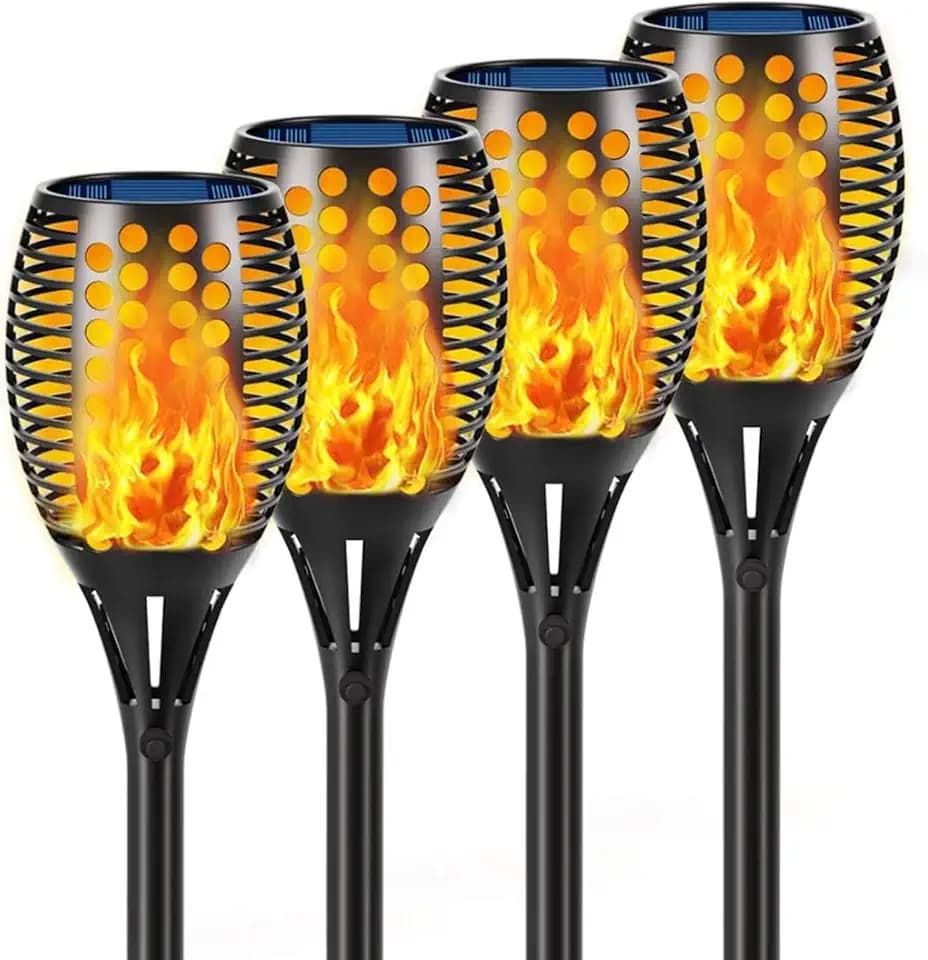 Aityvert Solar Torch Lights, 43" Flickering Flames Outdoor Waterproof Landscape Decoration, Dusk to Dawn Auto On/Off Security for Yard Garden Pathway Driveway 4-Pack