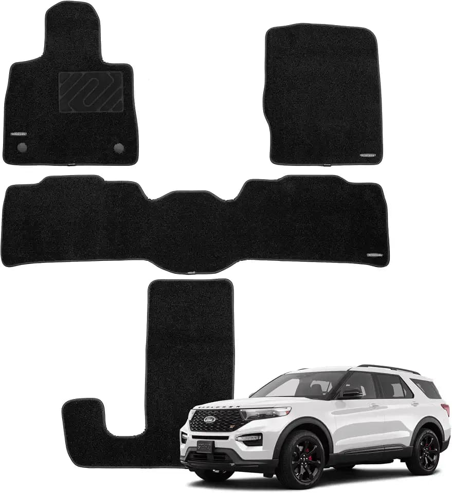 WENNEBIRD Carpet Floor Mats for Ford Explorer 6 Seats 2020-2026, 4Pc