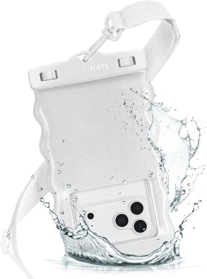 Case-Mate Wavy IP68 Waterproof Large Phone Pouch - Ivory Twinkle