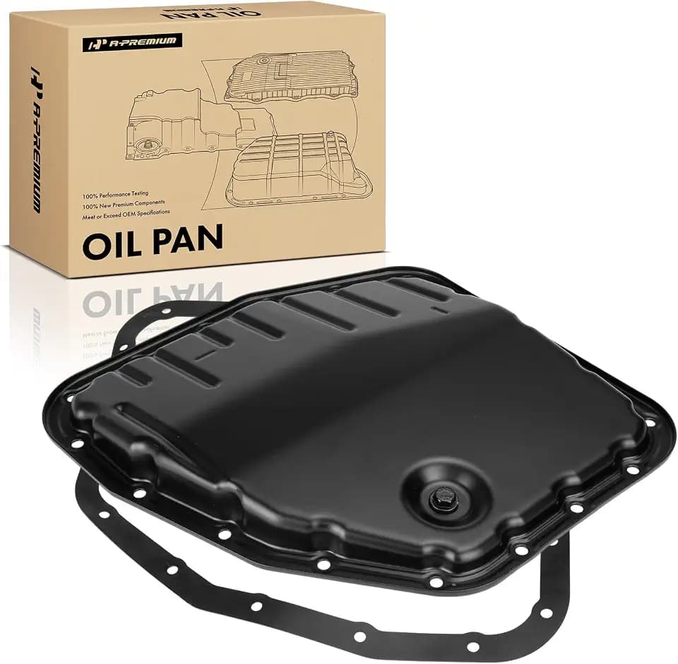 A-Premium Transmission Oil Pan with Drain Plug & Gasket