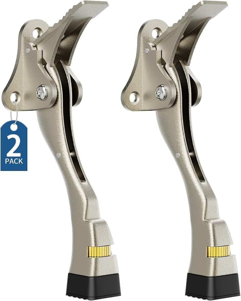 Türstopper, 2 Packungen Kickdown-Türstopper mit One-Touch, verstellbare Höhe und Gummispitze, 10,2 cm, Türstopper