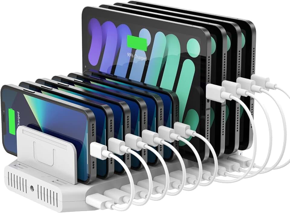 Unitek 96W 10 Ports USB Ladestation für mehrere Geräte mit 2*QC3.0