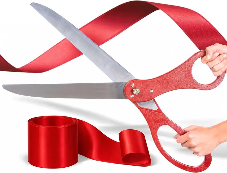 Grand Opening Ribbon Cutting Ceremony Kit 25" Grand Opening Ribbon and Scissors for Special Events Inaugurations and Ceremonies