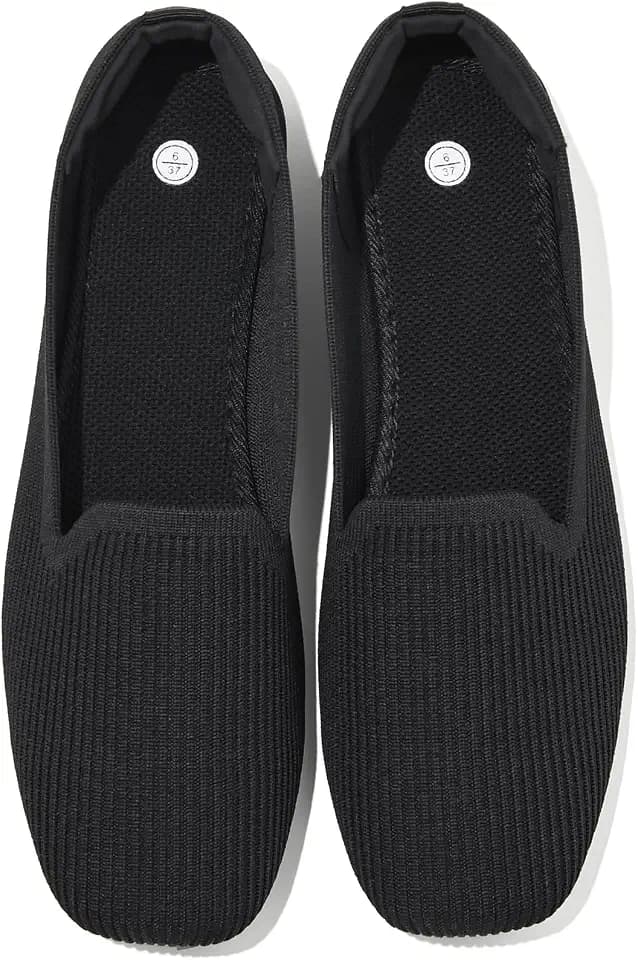 Women's Ballet Flats Square Toe Mesh Slip On Dress Shoes