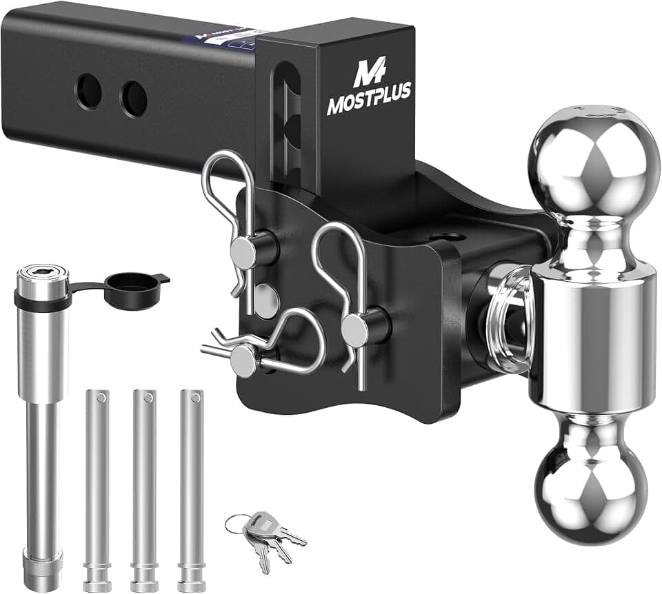 MOSTPLUS Trailer Hitch, 2.5 Inch Receiver, 4" Adjustable Height