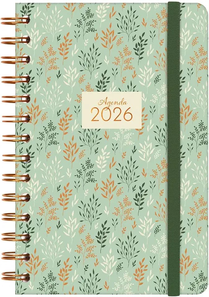 Finocam - Kalender mit DuoBand Notizblock 2026, 1 Tag Seite, Januar 2026 - Dezember 2026 (12 Monate), Katalanisch, Blau