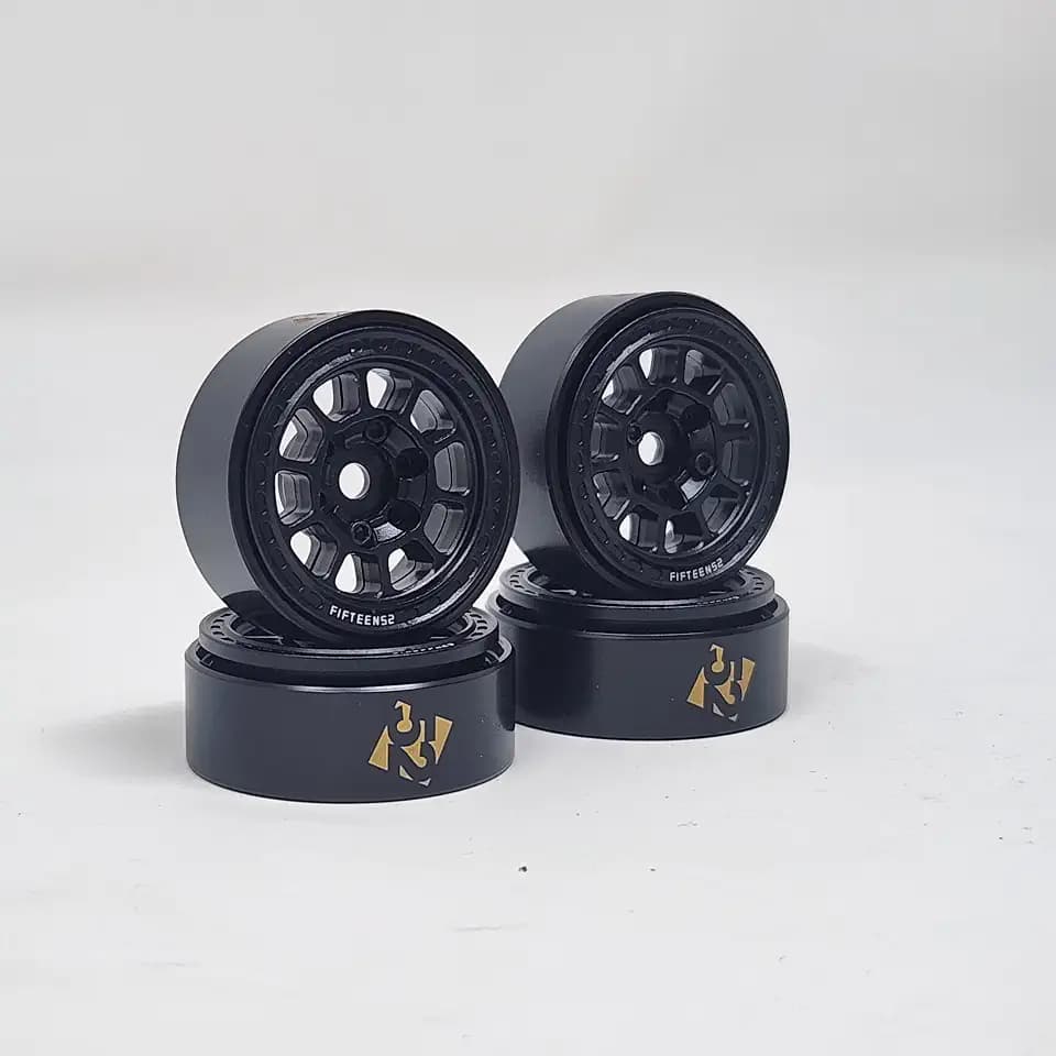 LGRP® FIFTEEN52® Traverse MX Series 1.0" Beadlock Wheels, (Satin Black), 28mm (1.1") x 31mm x 13mm (4 Wheels Per Order) Compatible with 1/24 Scale RC Axial SCX24, Element, Enduro, URUAV, LGF52100