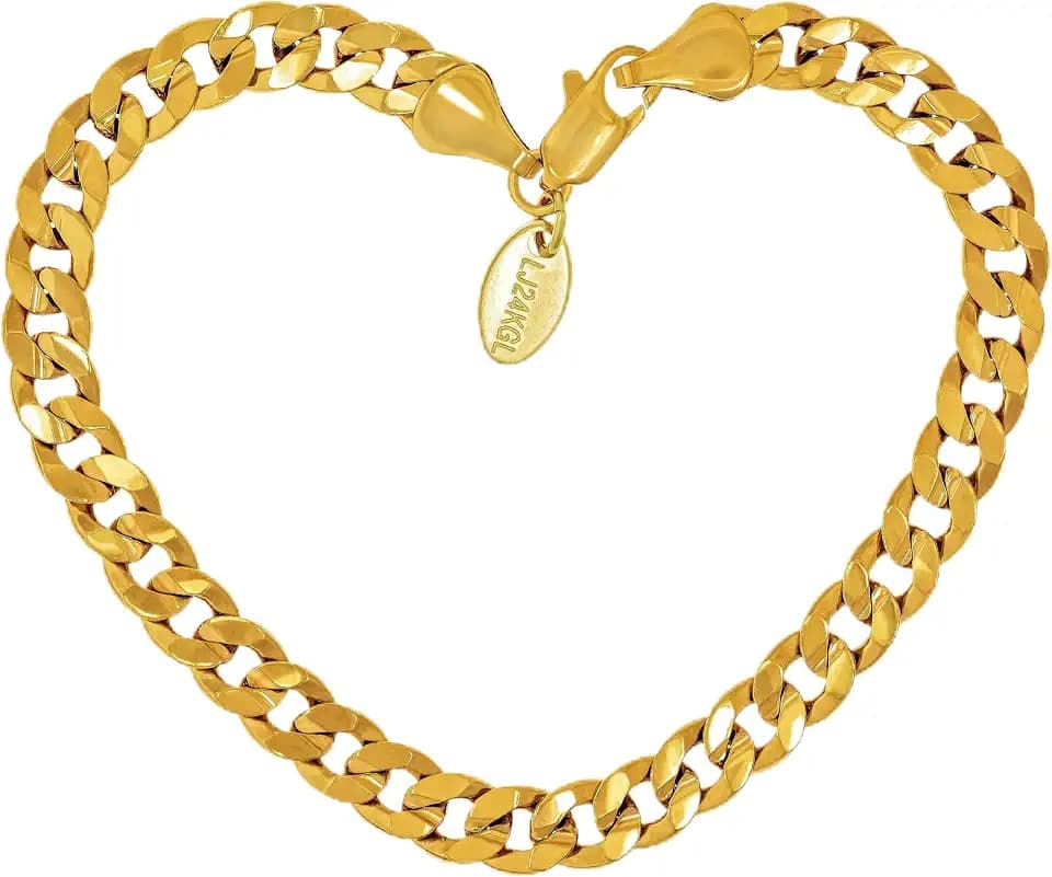 LIFETIME JEWELRY 24K 6mm Cuban Link Chain Bracelet for Men Women - 10X Thicker Real Gold Plated - Made in USA with Lifetime Replacement