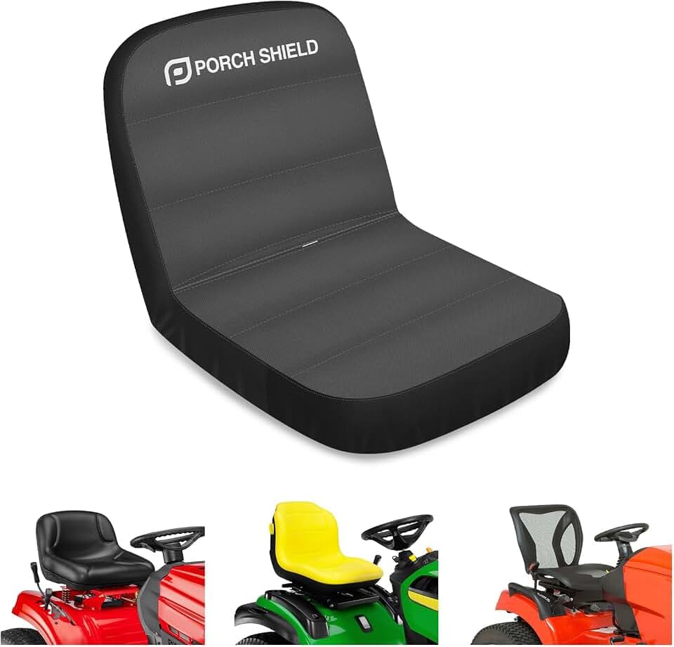 Porch Shield Weatherproof Lawn Mower Seat Cover, Gray, Medium