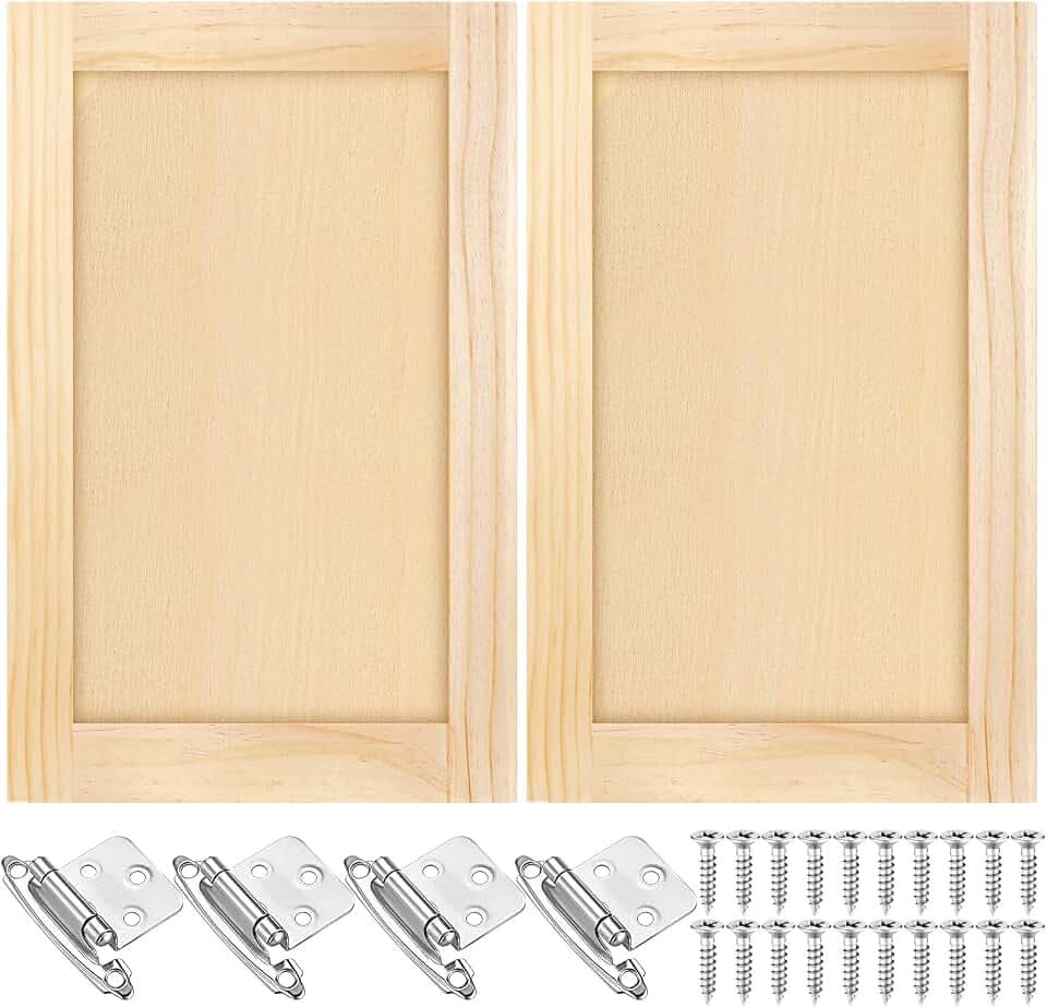 Cinnvoice 2 Pcs 14.75'' W x 23'' H Unfinished Pine Kitchen Cabinet Door