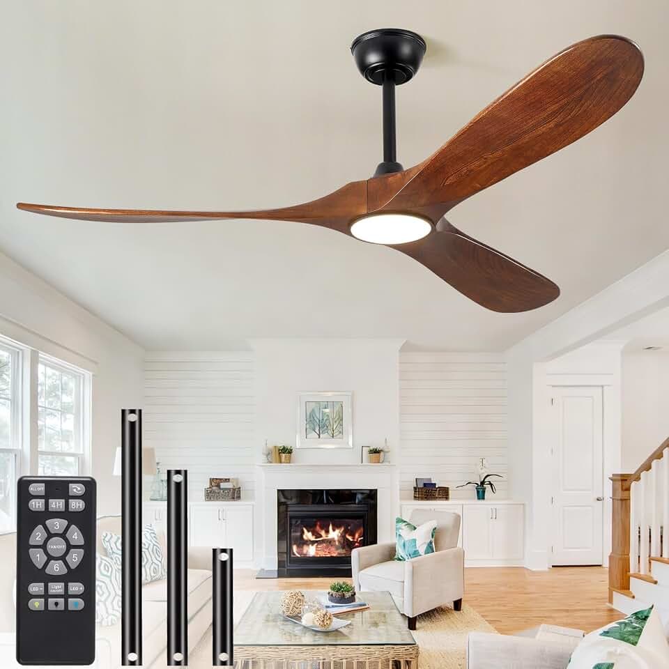 52 Inch 3 Blade Propeller Ceiling Fans with Lights for Outdoor Porch Fan