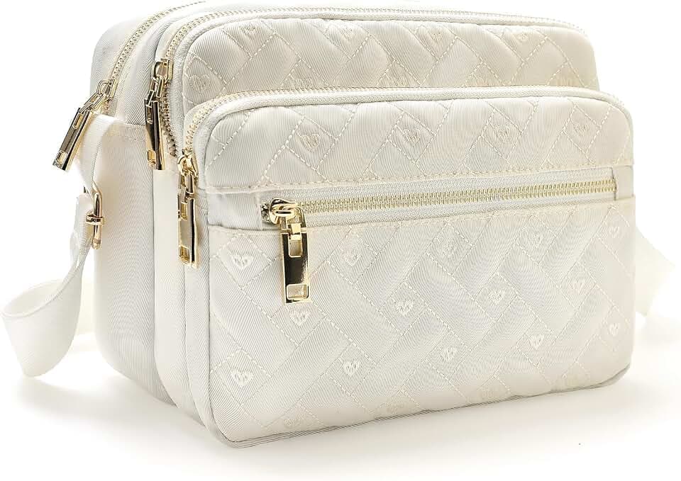 Medium Nylon Crossbody Bags for Women Trendy Crossbody Purses Travel Large Cross Body Bag Quilted Purse
