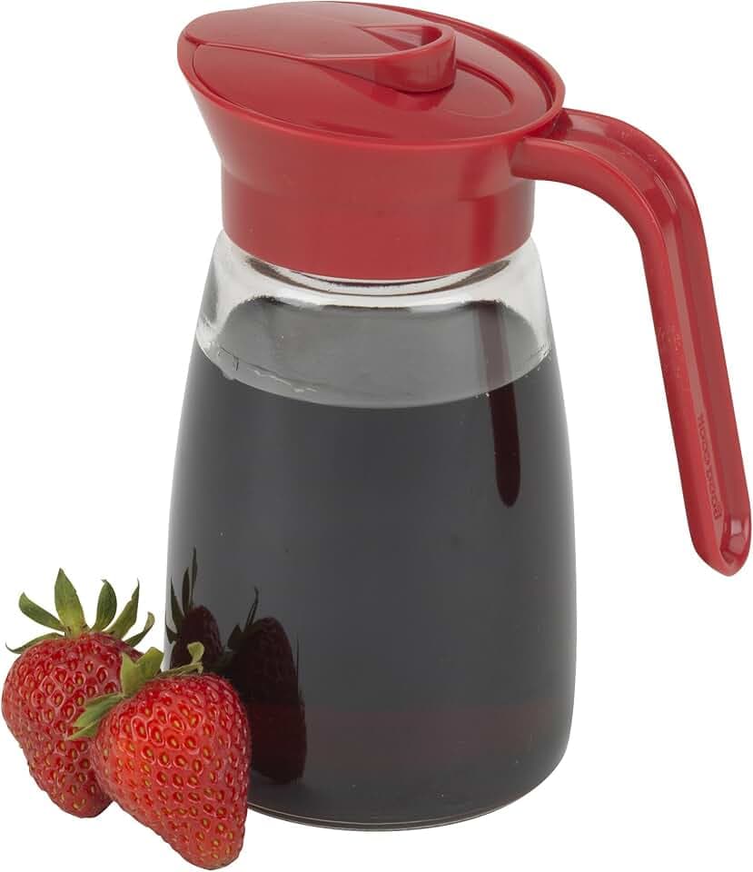 GoodCook Everyday 12 oz. Syrup Dispenser – Easy Pour Spout Waffle & Pancake Syrup Dispenser Container, Glass Syrup Bottle for Maple Syrup, Honey, Barbecue Sauce