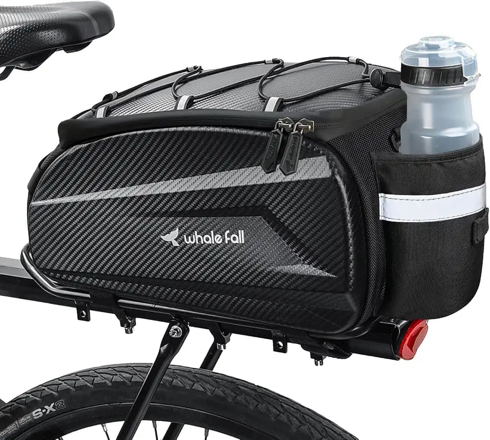 whale fall 10L Bike Rack Bag, Waterproof Hard Shell EVA Ebike Bag