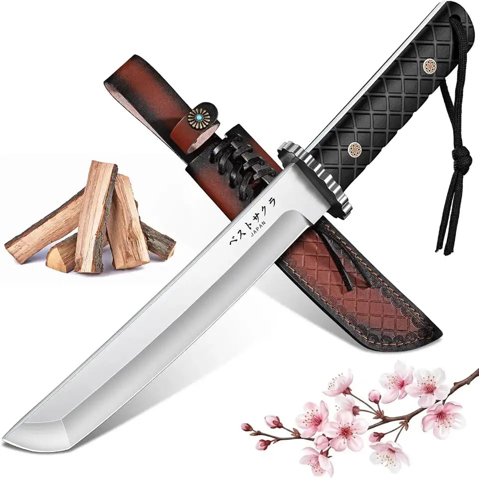 Purple Dragon Japanese Tanto Knife - Fixed Blade Knife With Sheath