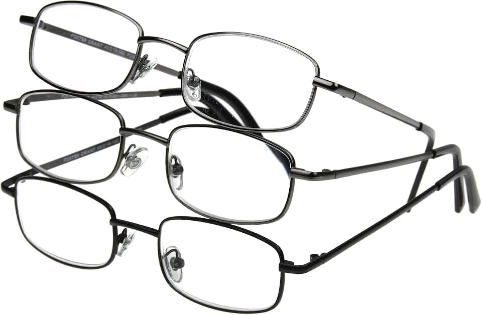 Foster Grant mens Council Rectangular Reading Glasses