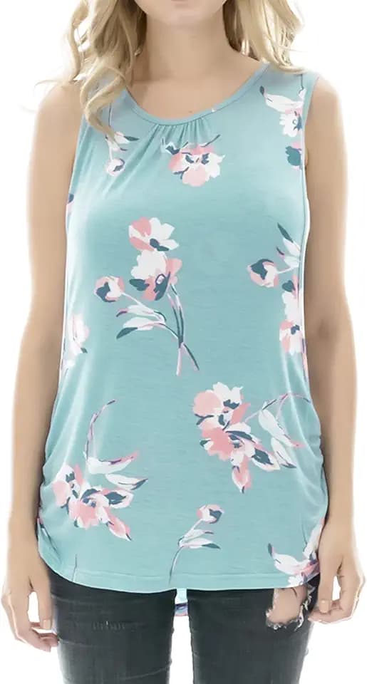 Smallshow Damen Mutterschafts Stillshirt Tank Tops Sommer Ärmellos Stillen Kleidung
