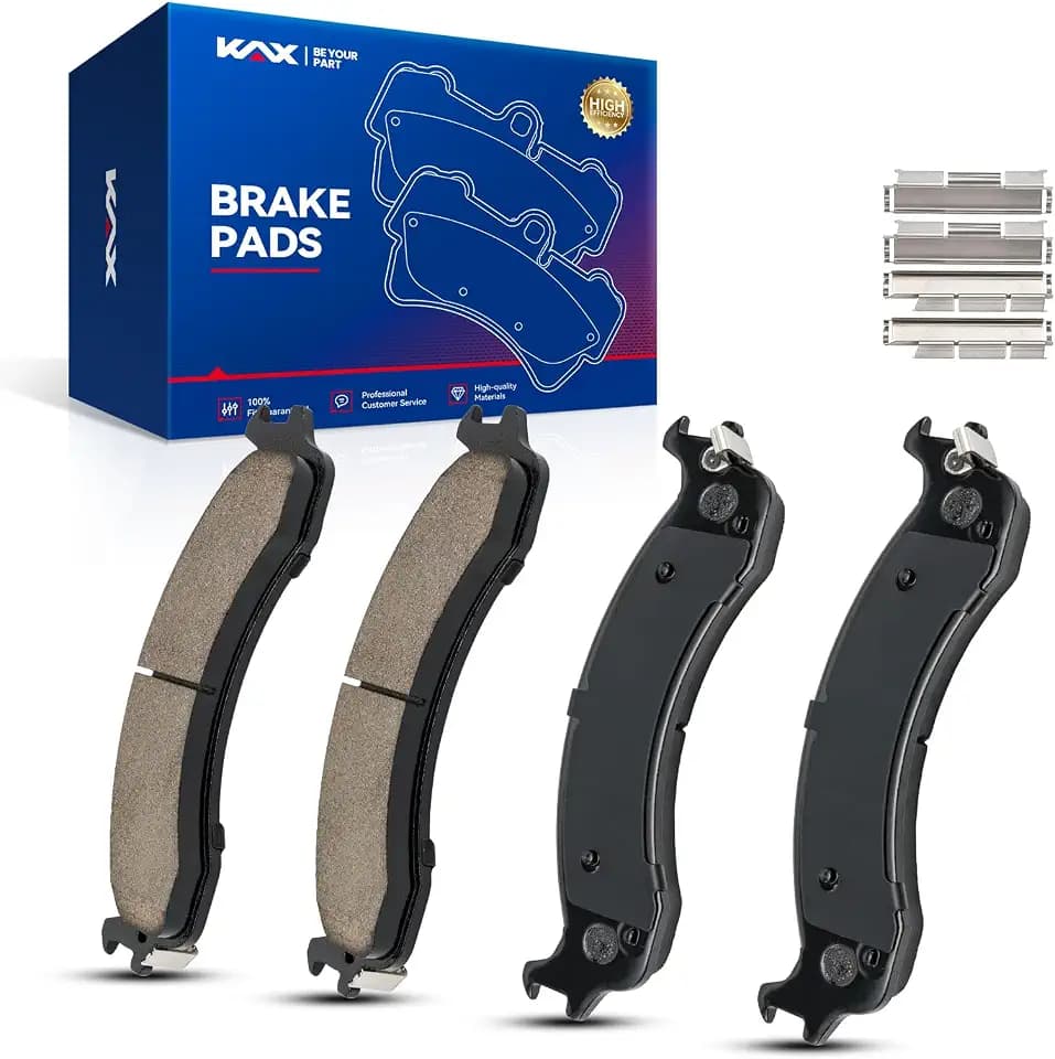 KAX Front Ceramic Brake Pad Set - Compatible with Dodge Ram 2500 2000 2001 2002, Dodge Ram 3500 2000 2001 2002, D859 Brake Pad Kit, OEM Fitment Brakes, Low Noise and Dust Free