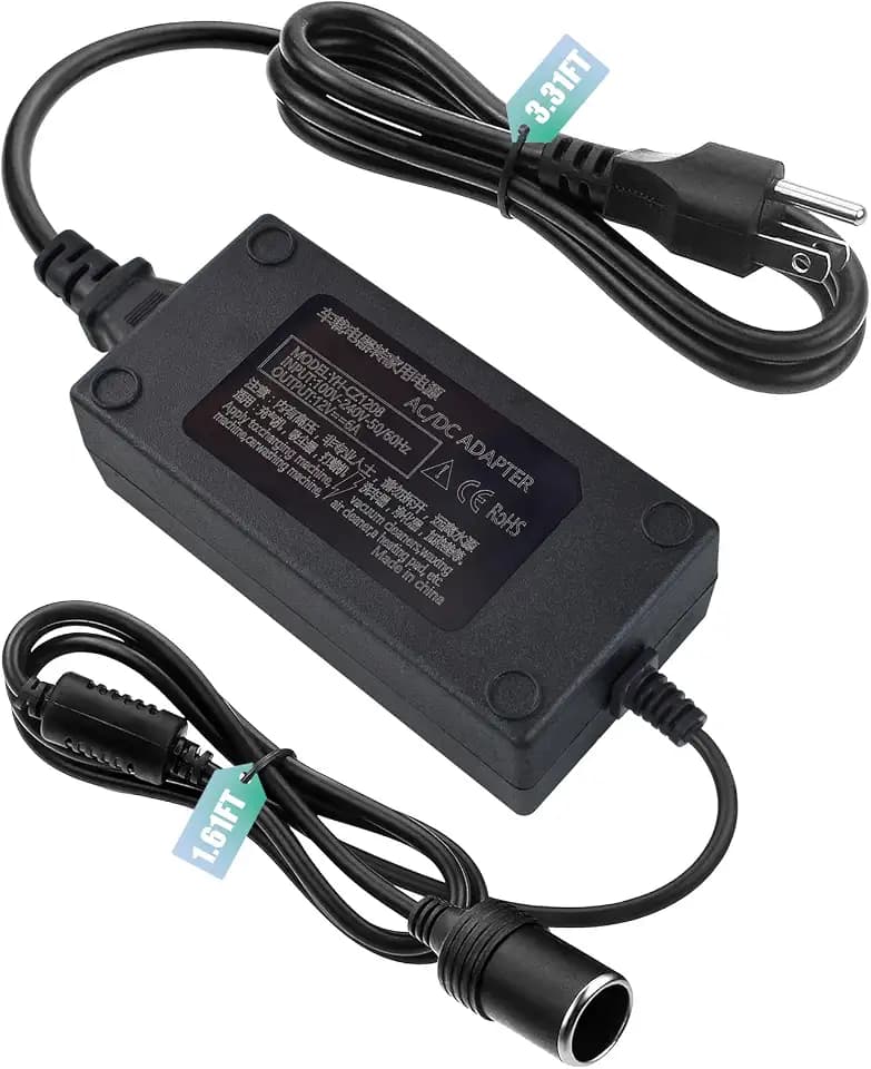 AC to DC Converter 120V to 12V 6A 72W Car Lighter Wall Adapter