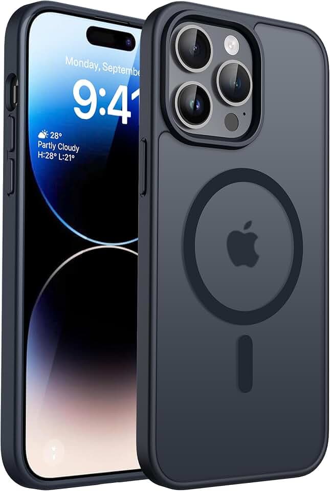 CACOE für iPhone 14 Pro Hülle mit Militärschutz für MagSafe Handyhülle | für iPhone 14 Pro Case,Transluzente Matte,37×N52 Magnete,12 Fuß Fallschutz,2400 GS Magnetkraft,Erhöhter Kameraschutz