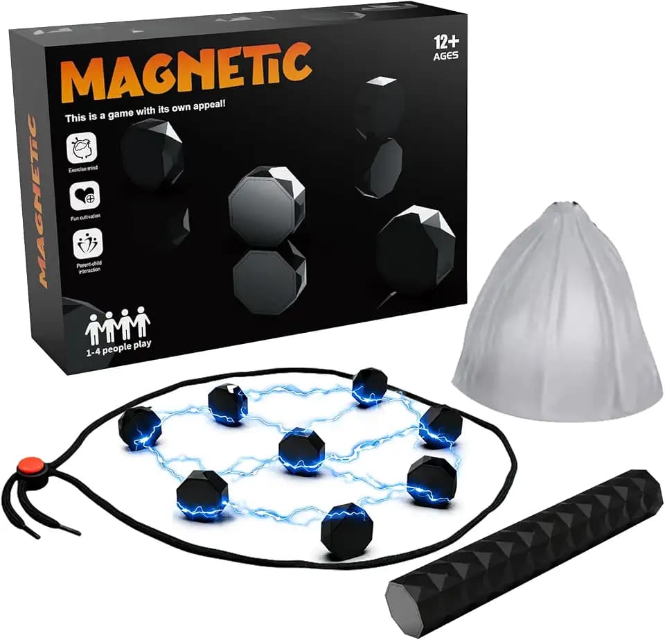 Magnetisches Schachspiel,Tragbar Magnetisches Schachspiel,Magnetspiel,Magnetische-Schachspie ohne Brett,Pädagogisches Magnetspiel mit 20 Magnetsteinen für Familienfeiern,Geburtstagsparty-Spiel