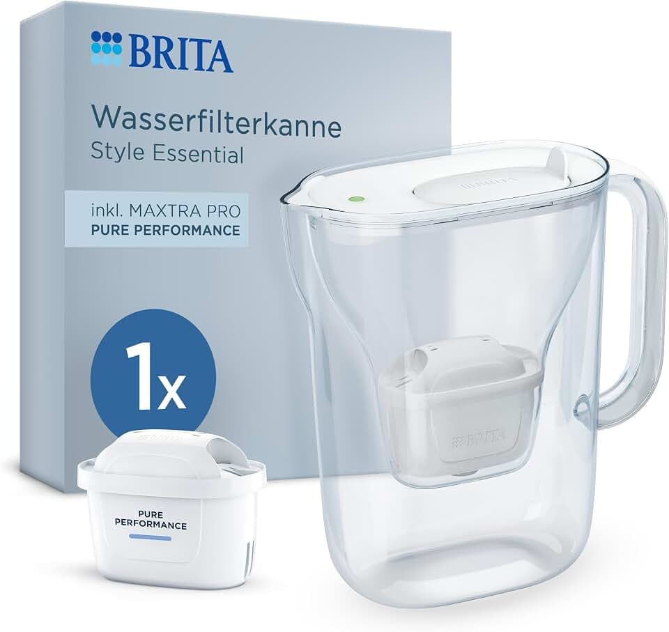 BRITA Wasserfilter-Kanne MAXTRA Style Essential, 1x Pure Performance Filter