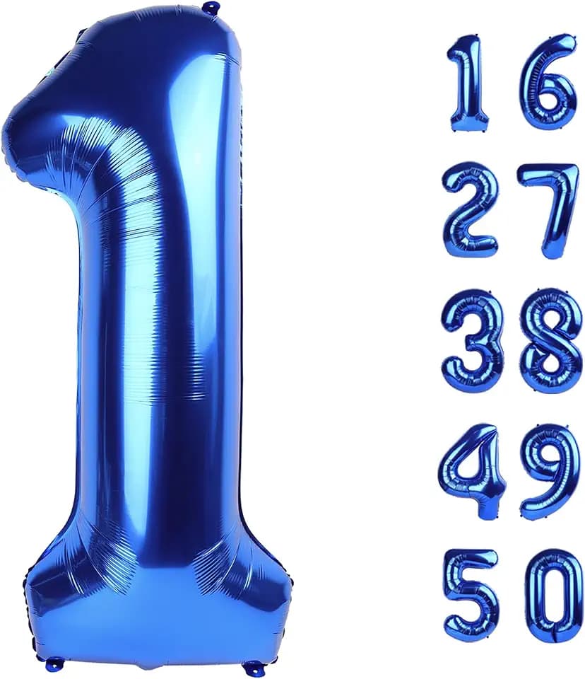 40 Inch Navy Blue Number 1 Balloons Foil Digital Helium Number Balloons