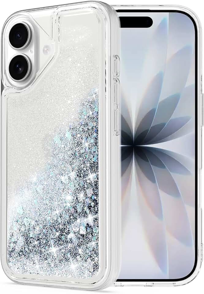 Kompatibel mit iPhone 17 Hülle Glitzer flüssige,Silber