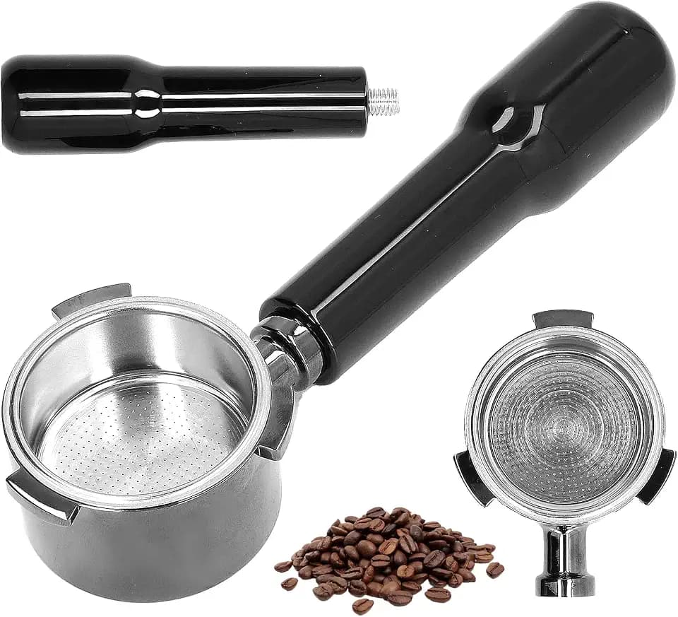 51 mm bodenloser Siebträger,bodenloser, nackter Siebträger, inklusive Filterkorb, bodenloser Siebträger aus Zinklegierung, 3 Ohren für DELONGHI ECP3420 685 680