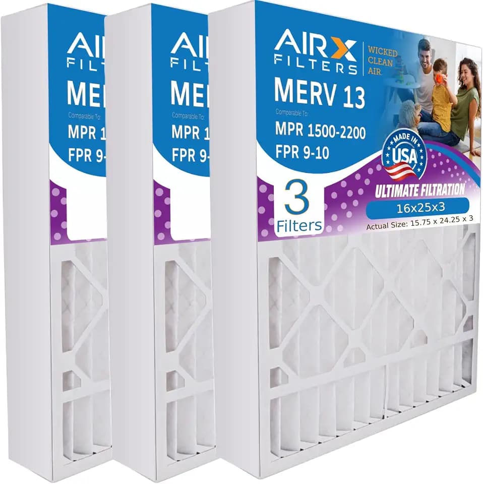 AIRx Filters 16x25x3 Furnace & AC Filter MERV 13 Health for Air Bear/Trion