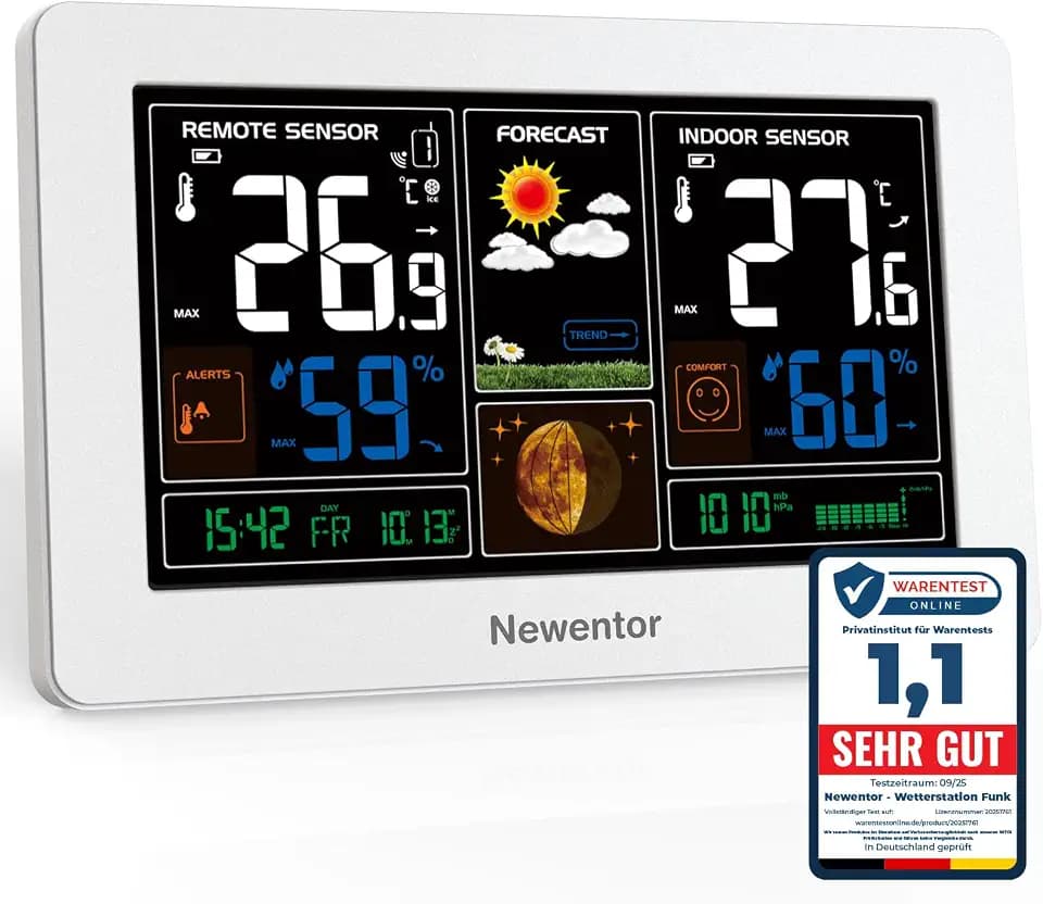 Newentor Wetterstation Funk mit Außensensor