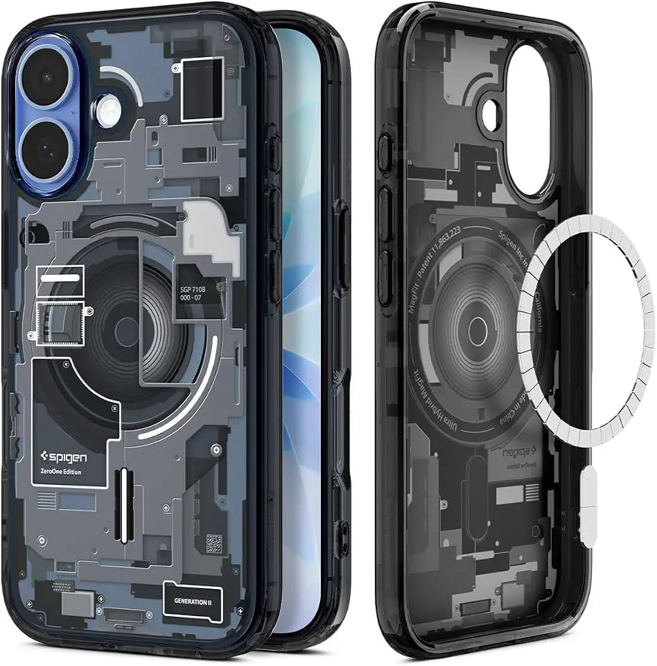 Spigen Ultra Hybrid MagFit for iPhone 17 Case, Zero One Black